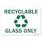 Signmission OSHA, 7" Height, Decal, 10" x 7", Landscape, Recyclable Glass Only with Graphic OS-MISC-D-710-L-19508 - alternate 1